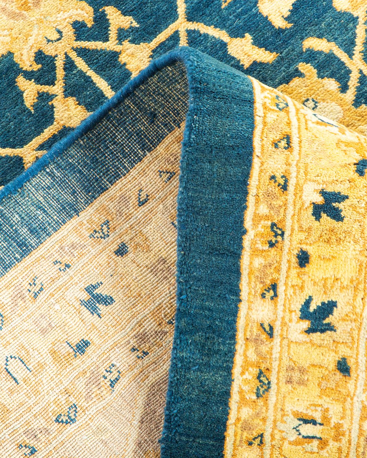 Pakistano Tappeto tradizionale Mogul blu, unico nel suo genere, Hand Made in vendita