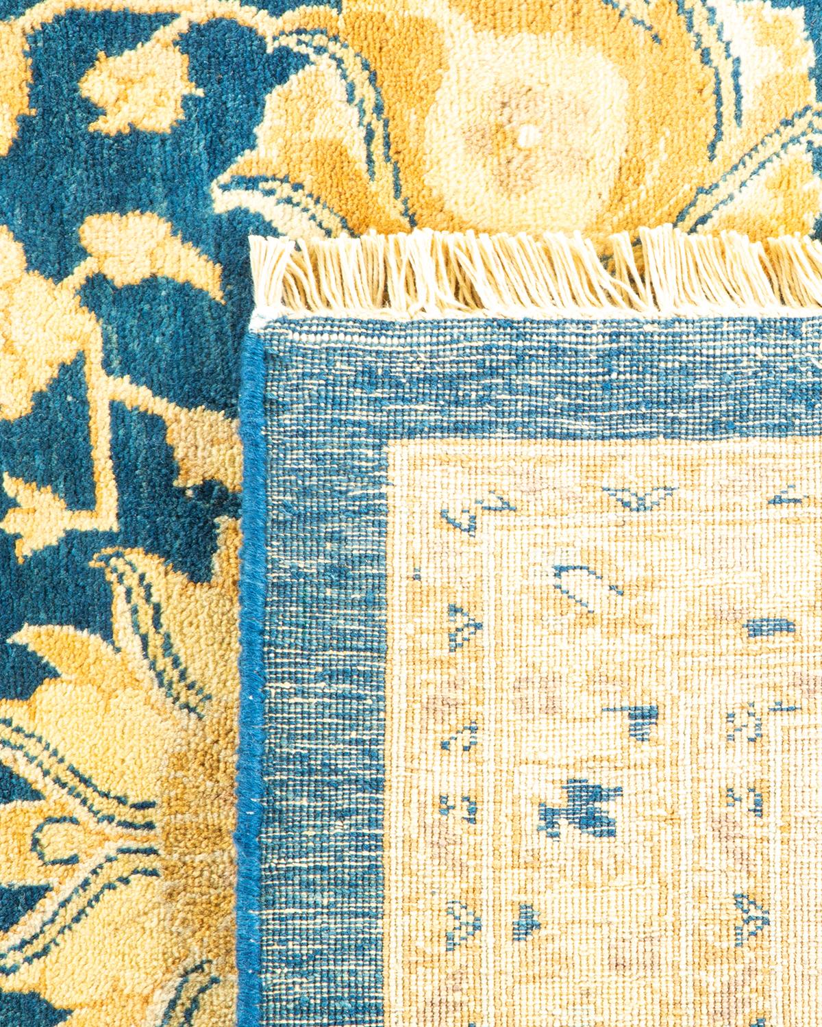 Annodato a mano Tappeto tradizionale Mogul blu, unico nel suo genere, Hand Made in vendita