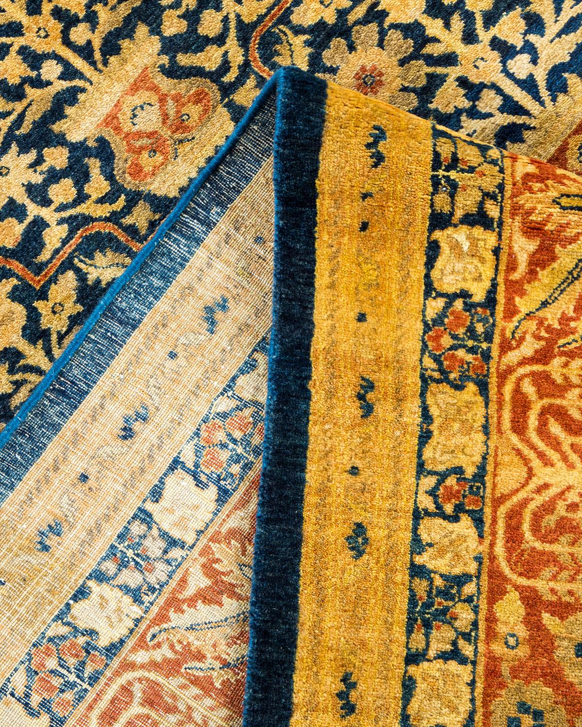 Pakistano Tappeto tradizionale Mogul blu, unico nel suo genere, Hand Made in vendita