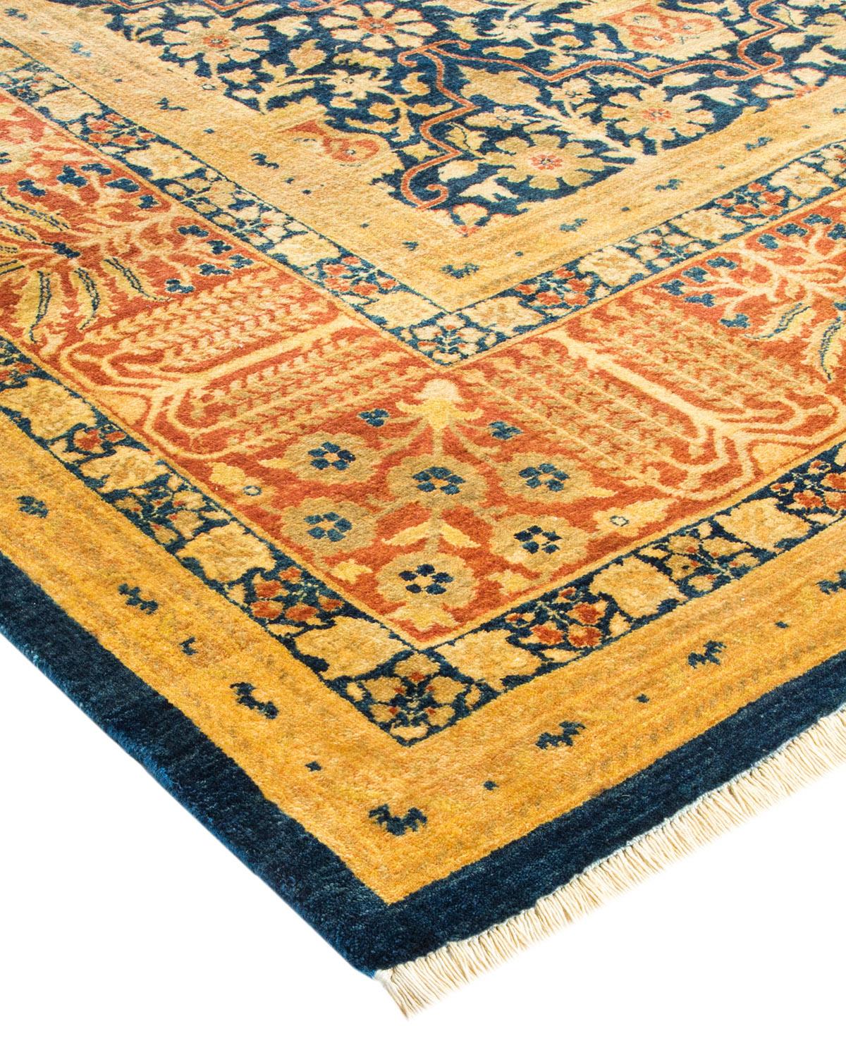 Lana Tappeto tradizionale Mogul blu, unico nel suo genere, Hand Made in vendita