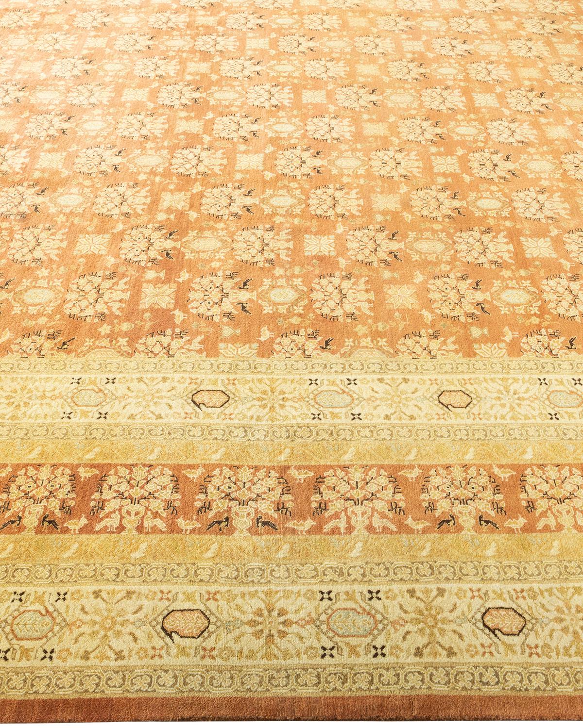 Alfombra tradicional Mogul marrón, Hand Made, única en su género en Nuevo estado para la venta en Norwalk, CT