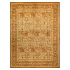 One-of-a-Kind Hand Made Traditional Mogul Brown Area Rug