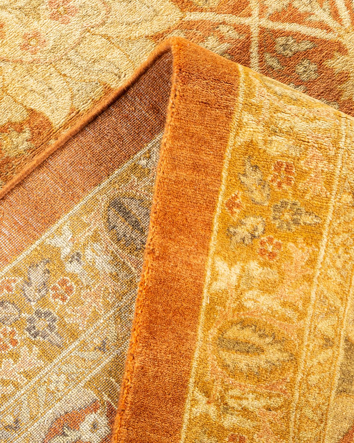 Pakistano Tappeto tradizionale Mogul Brown Hand Made, unico nel suo genere. in vendita