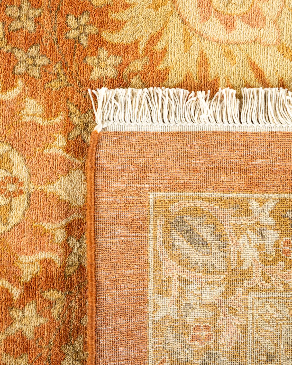 Annodato a mano Tappeto tradizionale Mogul Brown Hand Made, unico nel suo genere. in vendita