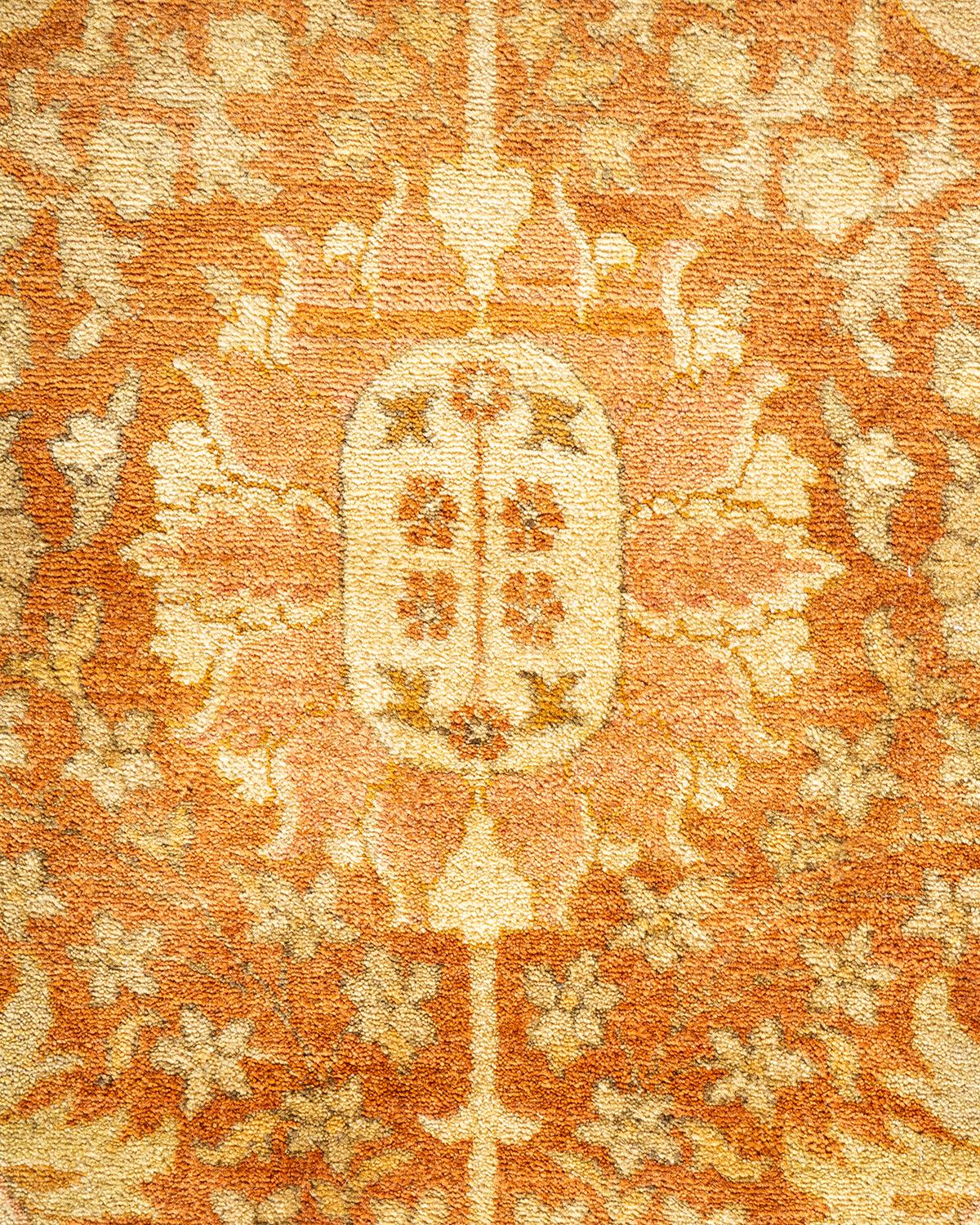 XXI secolo e contemporaneo Tappeto tradizionale Mogul Brown Hand Made, unico nel suo genere. in vendita