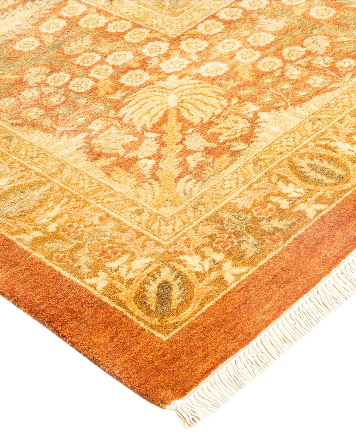 Lana Tappeto tradizionale Mogul Brown Hand Made, unico nel suo genere. in vendita