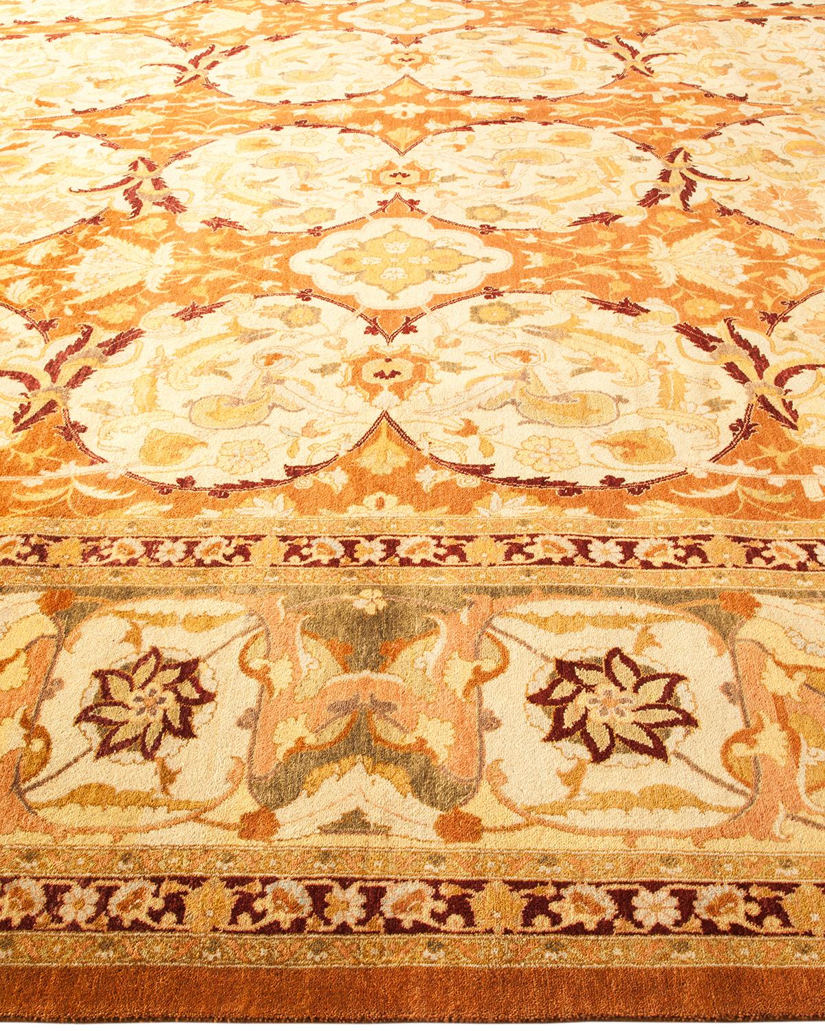 One-of-a-Kind Hand Made Traditional Mogul Brown Area Rug In New Condition For Sale In Norwalk, CT