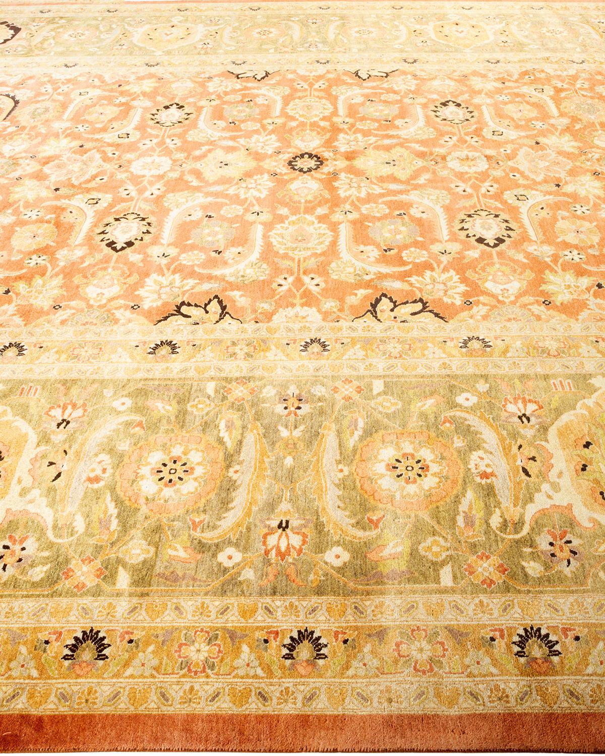 One-of-a-kind Hand Made Traditional Mogul Brown Area Rug In New Condition For Sale In Norwalk, CT