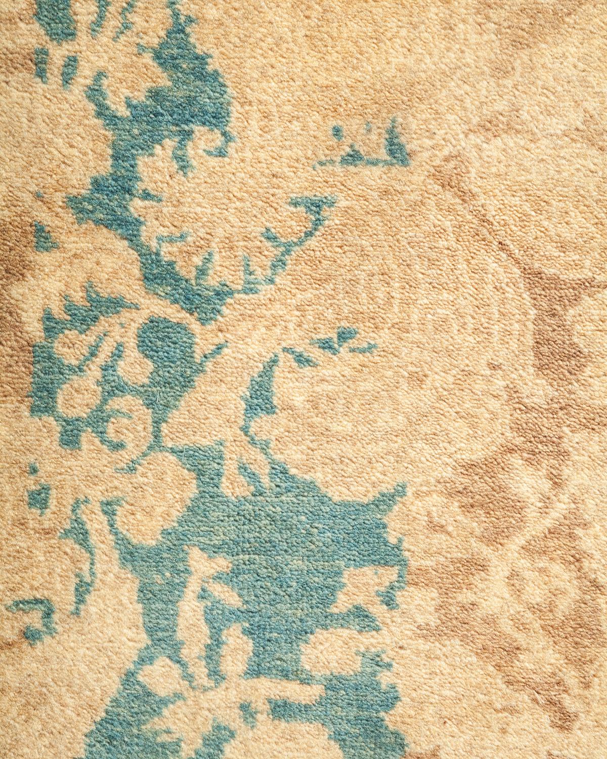 XXI secolo e contemporaneo Tappeto tradizionale Mogul Brown Hand Made unico nel suo genere
