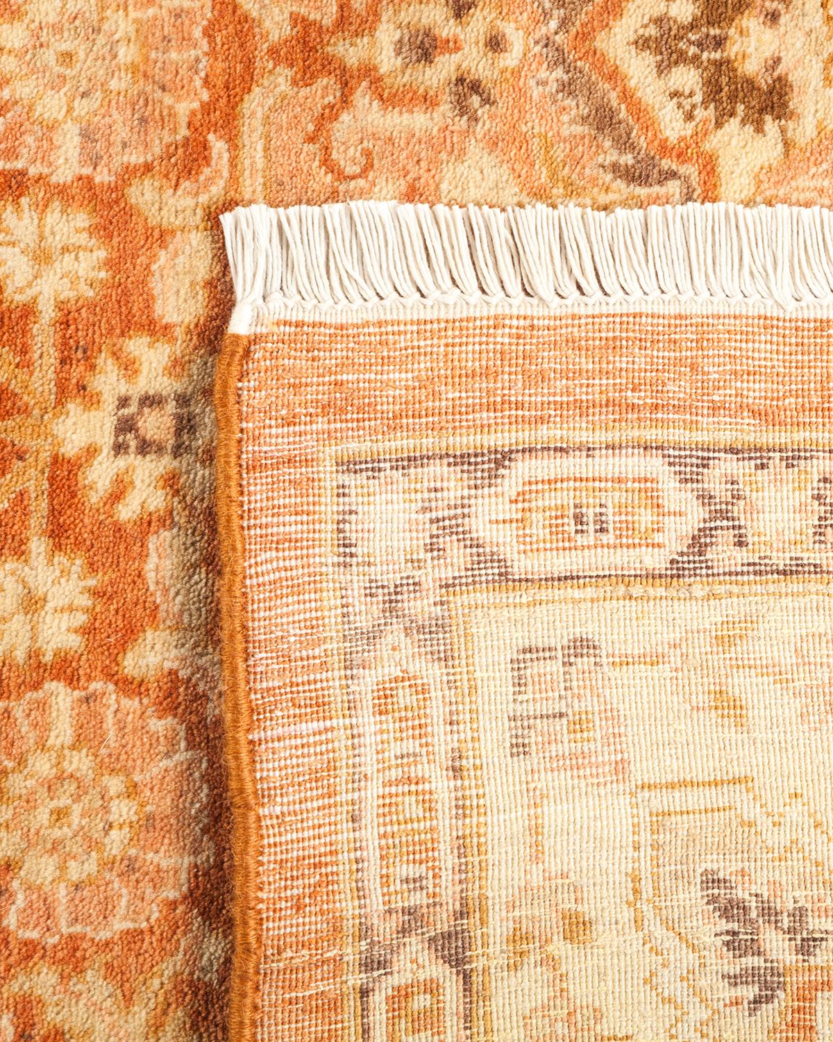 Annodato a mano Tappeto tradizionale Mogul Brown, unico nel suo genere, realizzato a mano