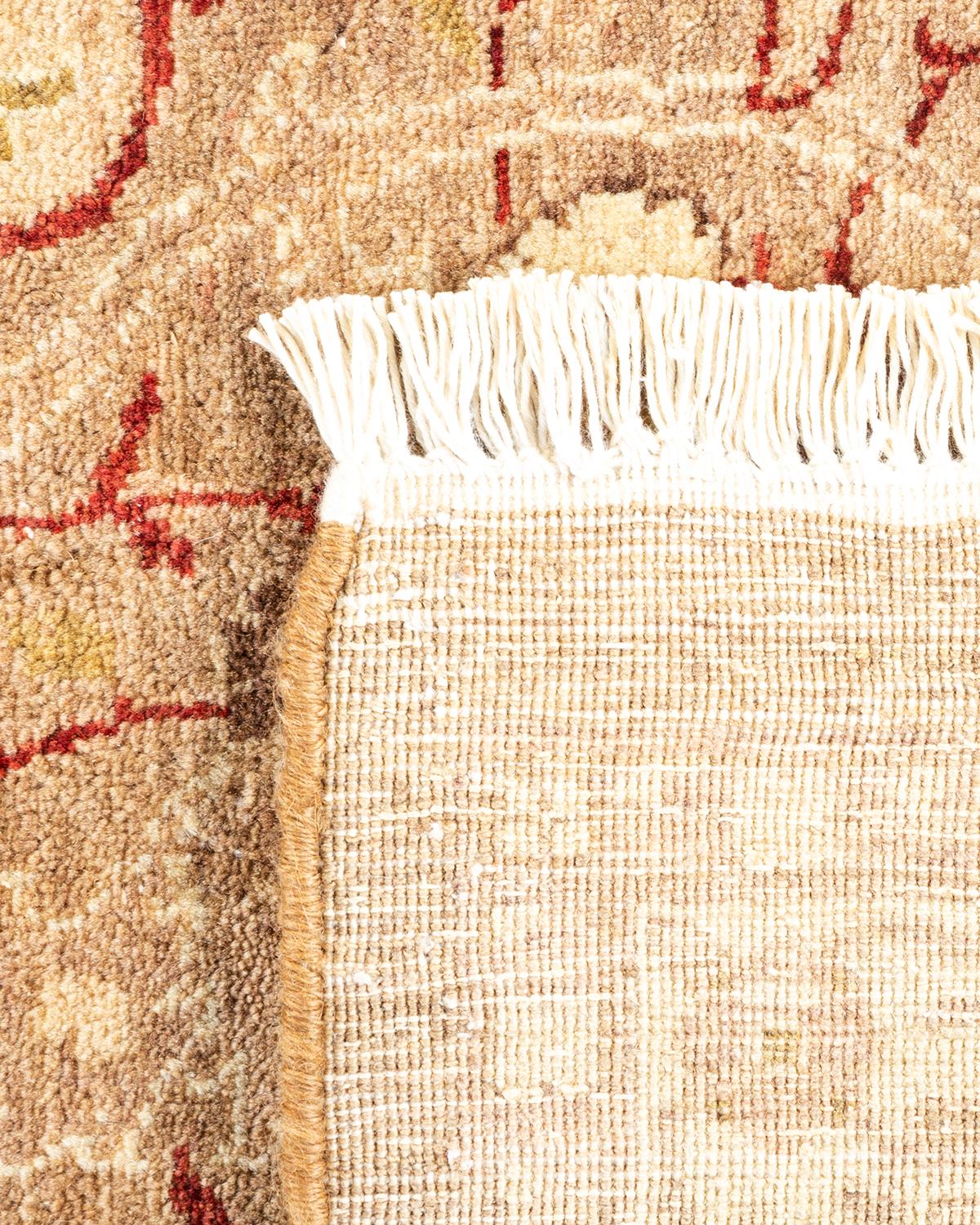 Annodato a mano Tappeto tradizionale Mogul Brown Hand Made, unico nel suo genere. in vendita