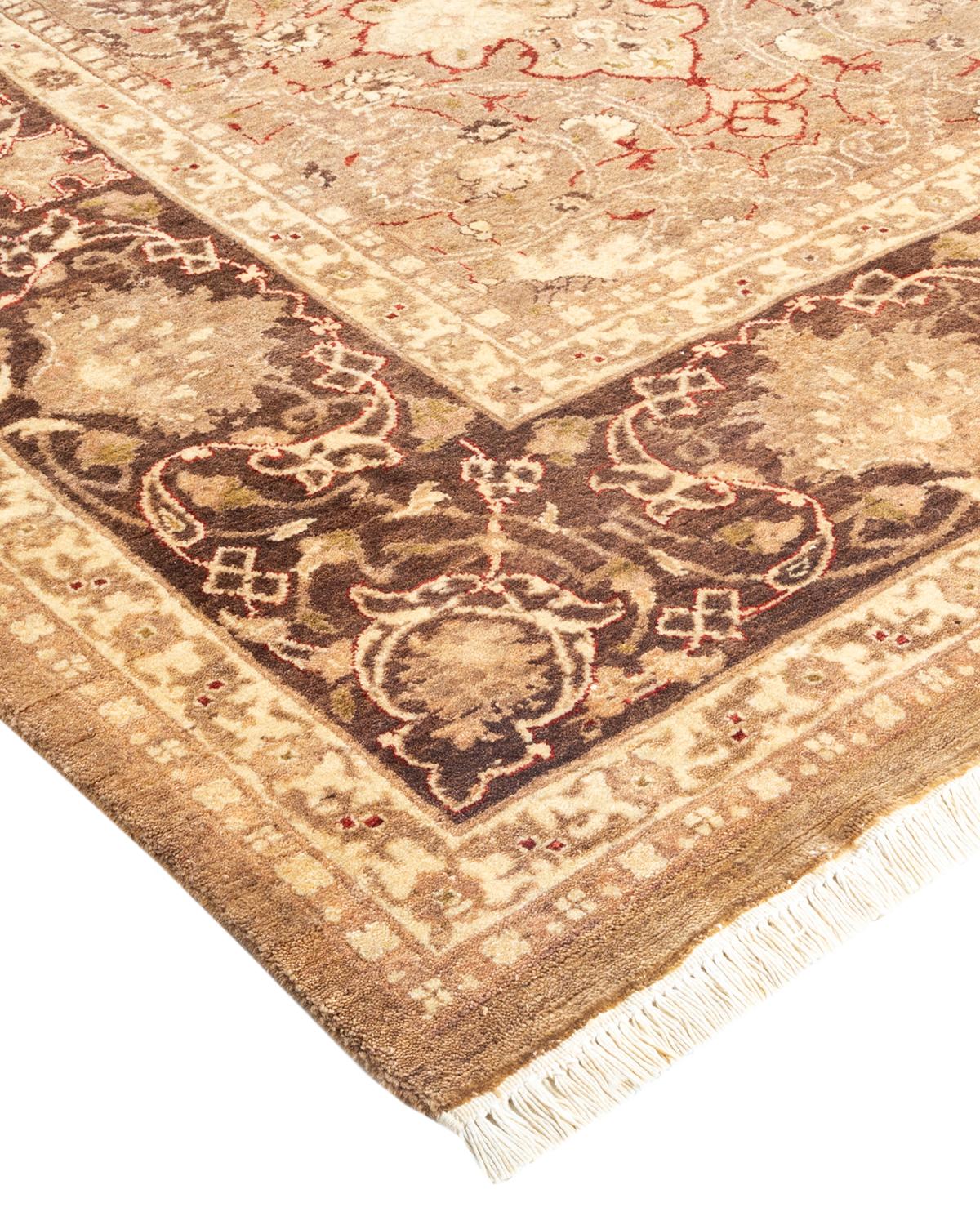 Lana Tappeto tradizionale Mogul Brown Hand Made, unico nel suo genere. in vendita