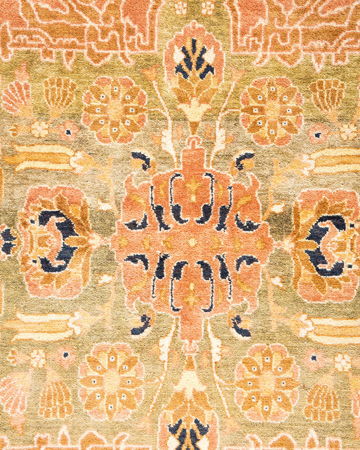 XXIe siècle et contemporain Tapis traditionnel Mogul marron unique en son genre fabriqué à la main en vente