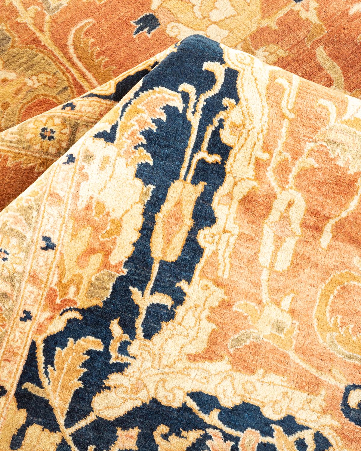 Handgefertigter, traditioneller Mogul-Teppich in Braun, Unikat (Sonstiges) im Angebot