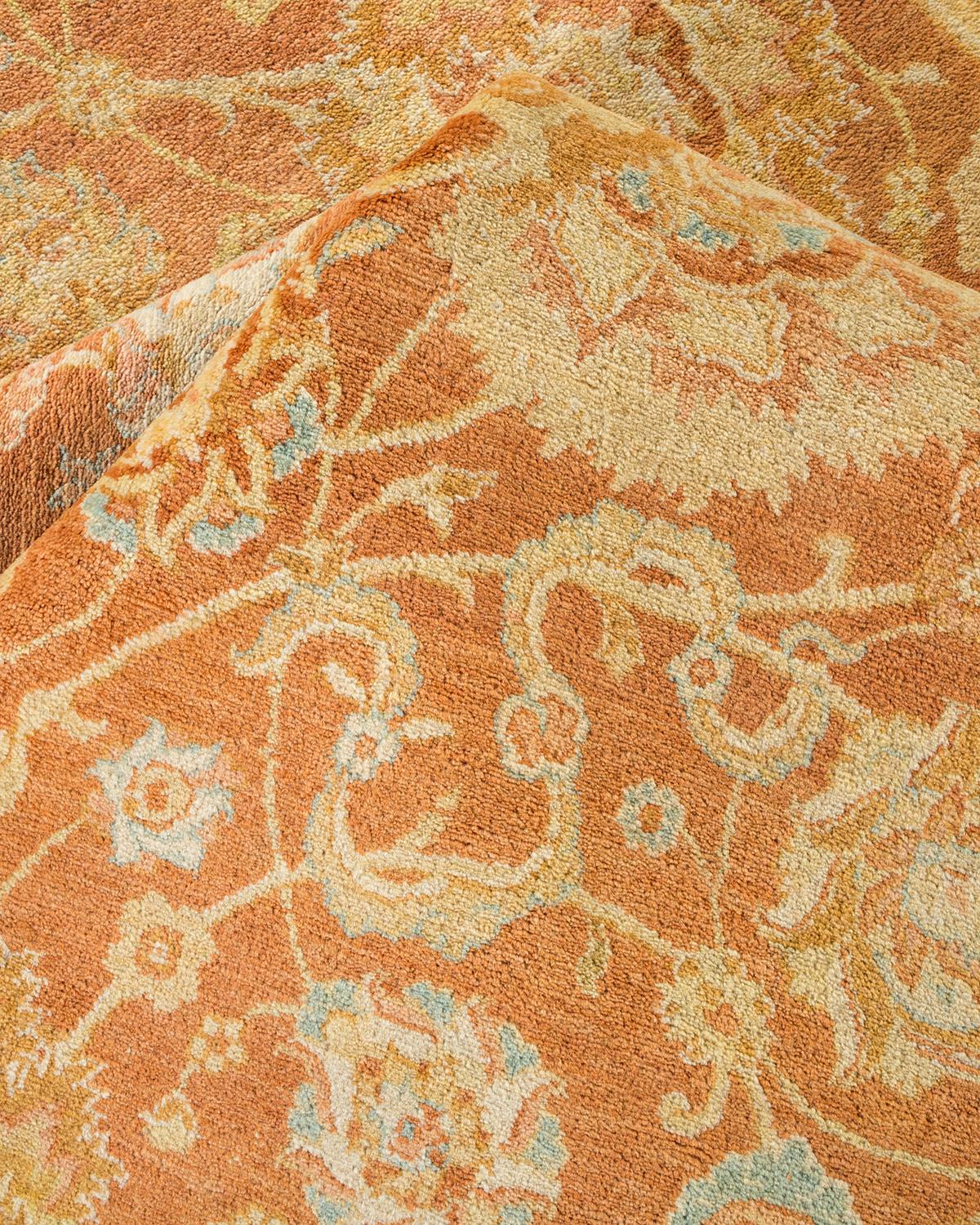 Other One-Of-A-Kind Hand Made Traditional Mogul Brown Area Rug