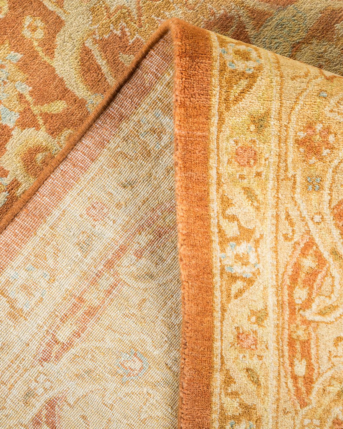 Pakistani One-Of-A-Kind Hand Made Traditional Mogul Brown Area Rug