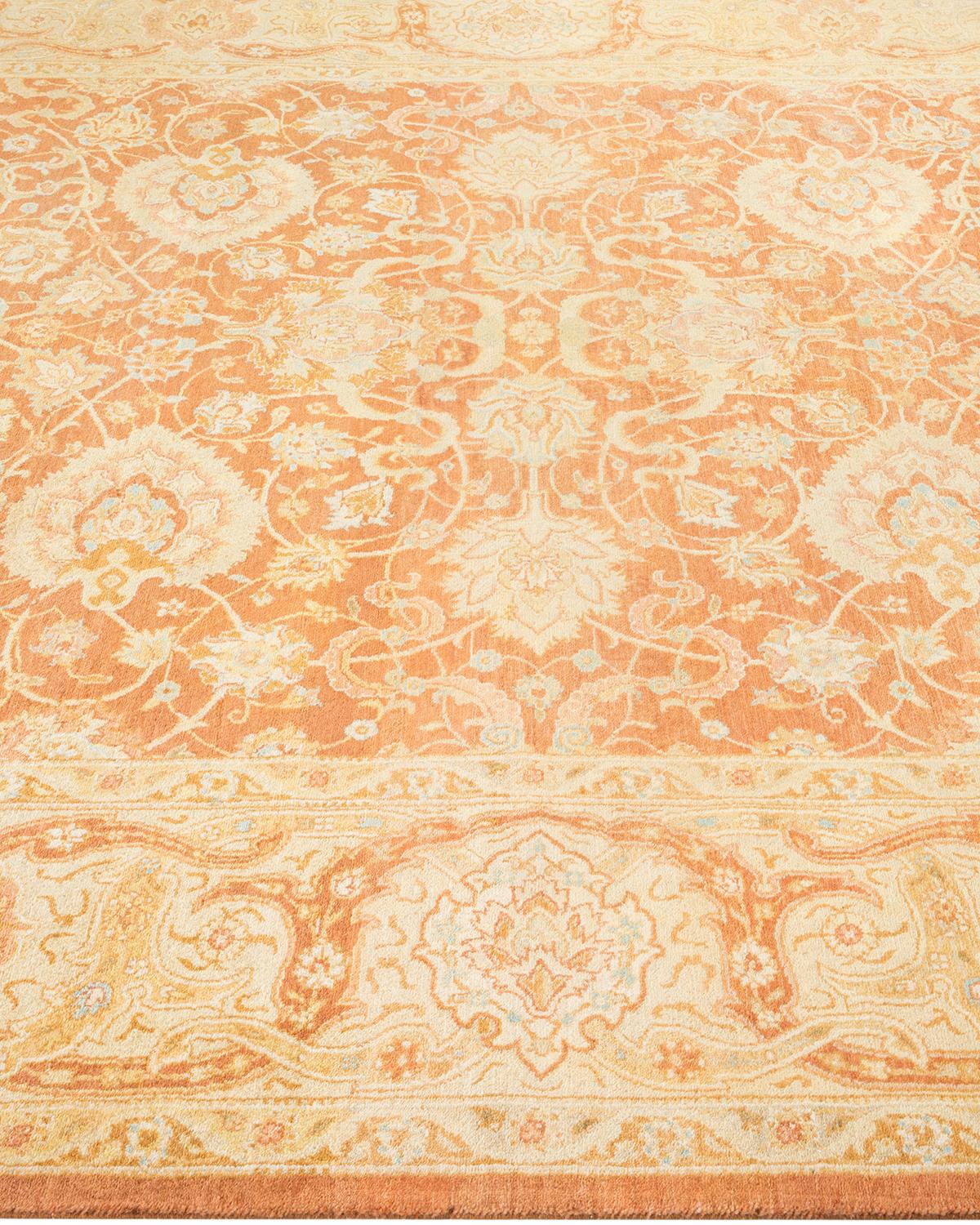 One-Of-A-Kind Hand Made Traditional Mogul Brown Area Rug In New Condition In Norwalk, CT