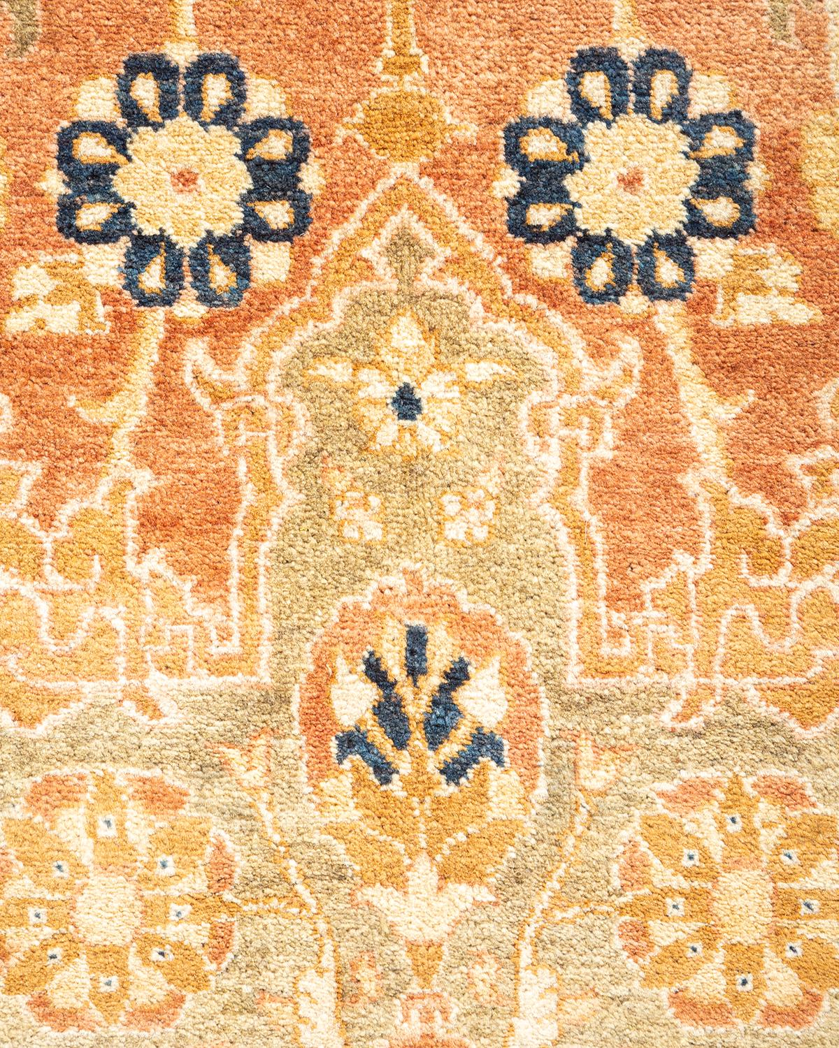 Handgefertigter, traditioneller Mogul-Teppich in Braun, Unikat (21. Jahrhundert und zeitgenössisch) im Angebot