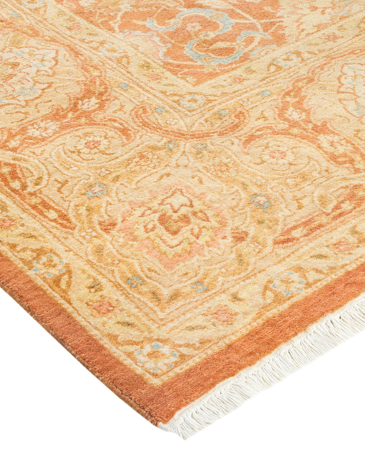 Wool One-Of-A-Kind Hand Made Traditional Mogul Brown Area Rug