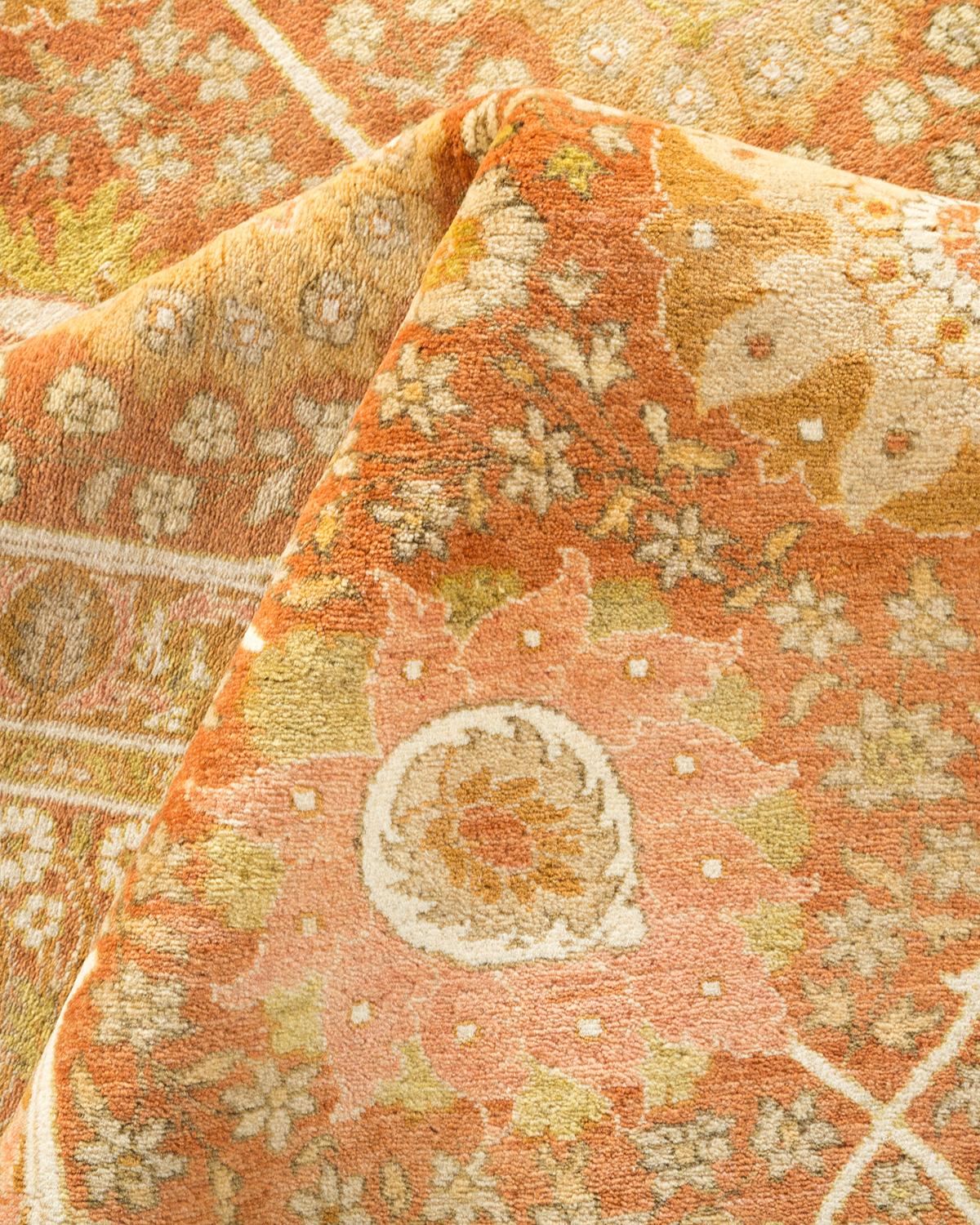 Other One-of-a-Kind Hand Made Traditional Mogul Brown Area Rug For Sale