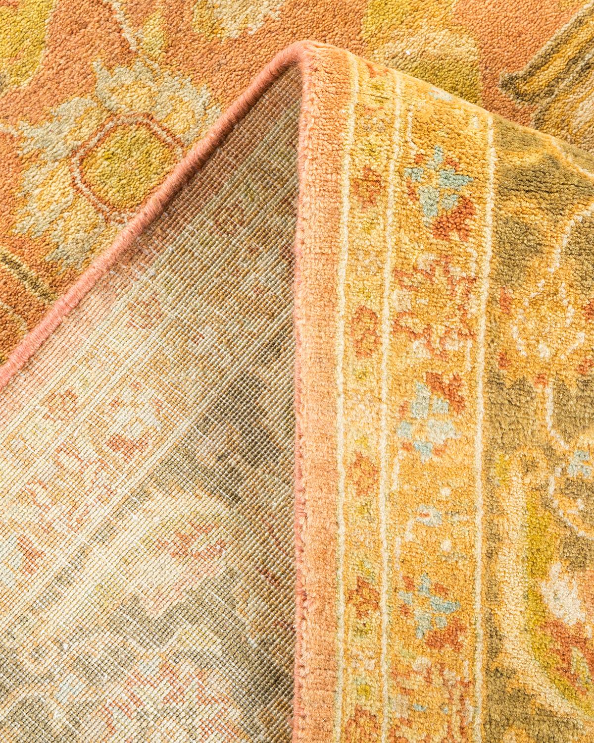 Pakistani One-of-a-kind Hand Made Traditional Mogul Brown Area Rug For Sale