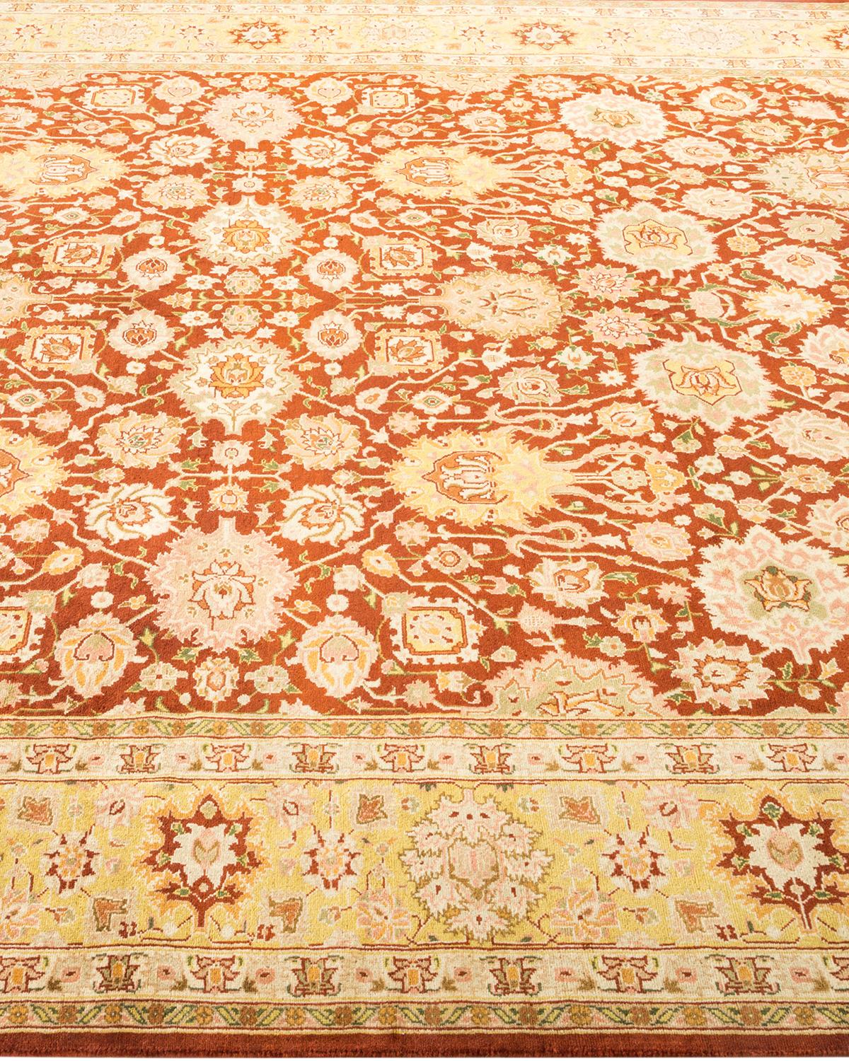 Tapis traditionnel Mogul marron unique en son genre fabriqué à la main Neuf - En vente à Norwalk, CT