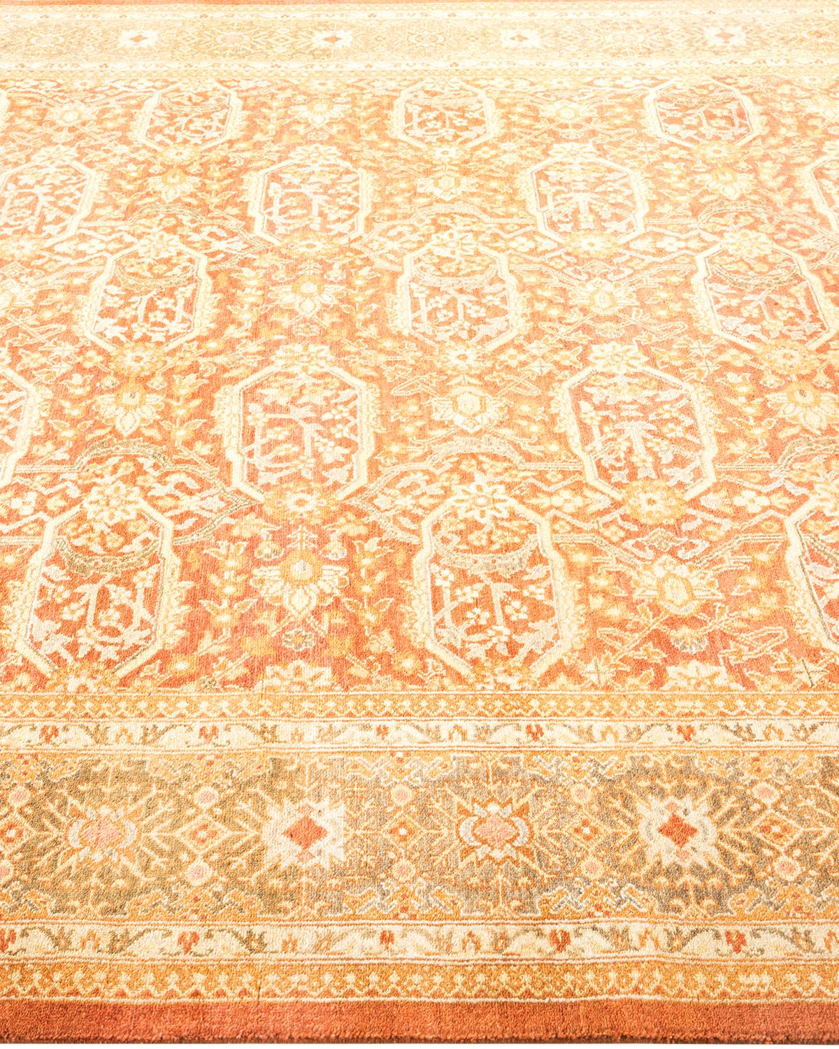 Tapis traditionnel Mogul marron unique en son genre fabriqué à la main Neuf - En vente à Norwalk, CT