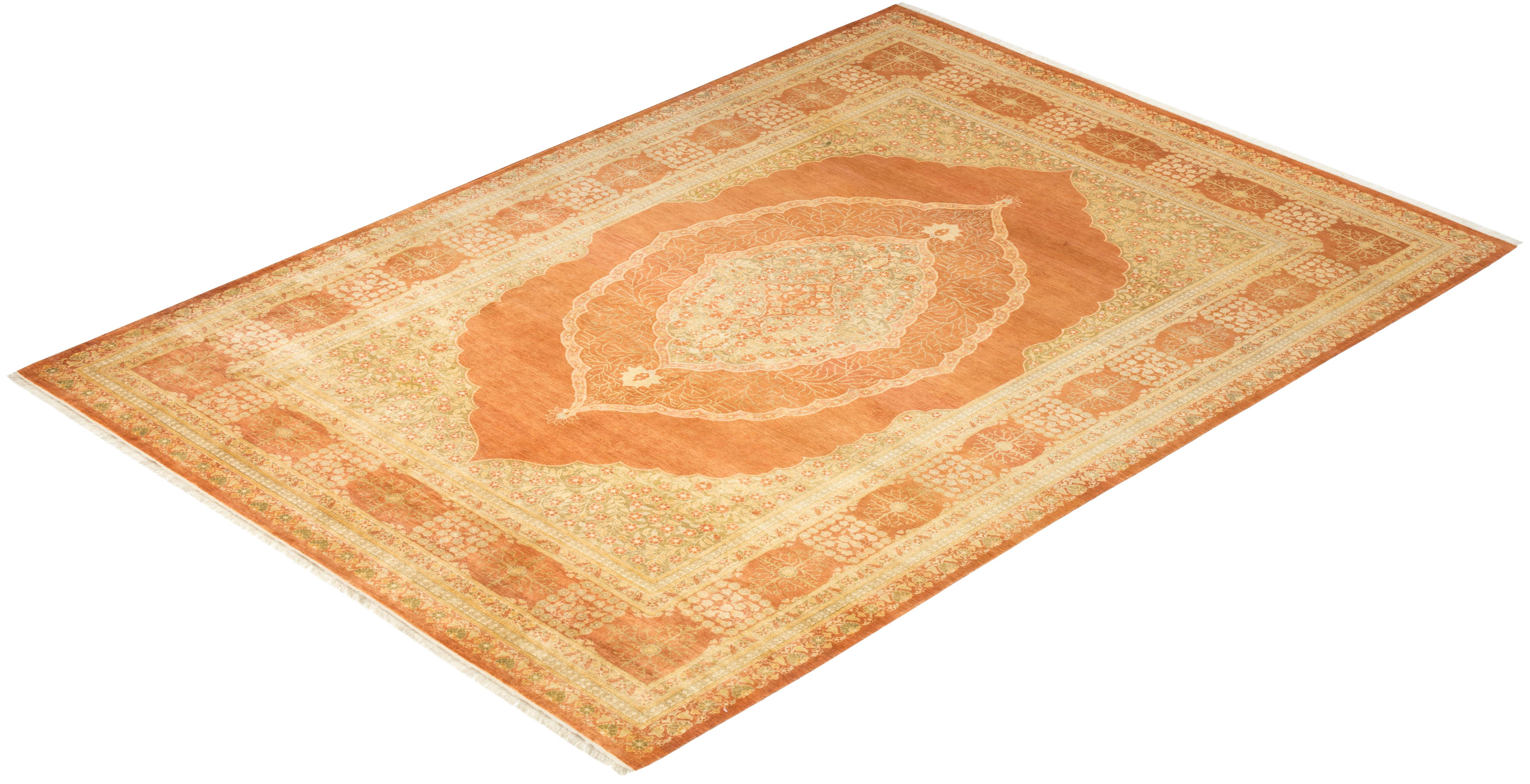 With understated palettes and allover designs, the rugs in the Mogul Collection will bring timeless sophistication to any room. Influenced by a spectrum of Turkish, Indian, and Persian designs, the artisans who handweave these wool rugs imbue
