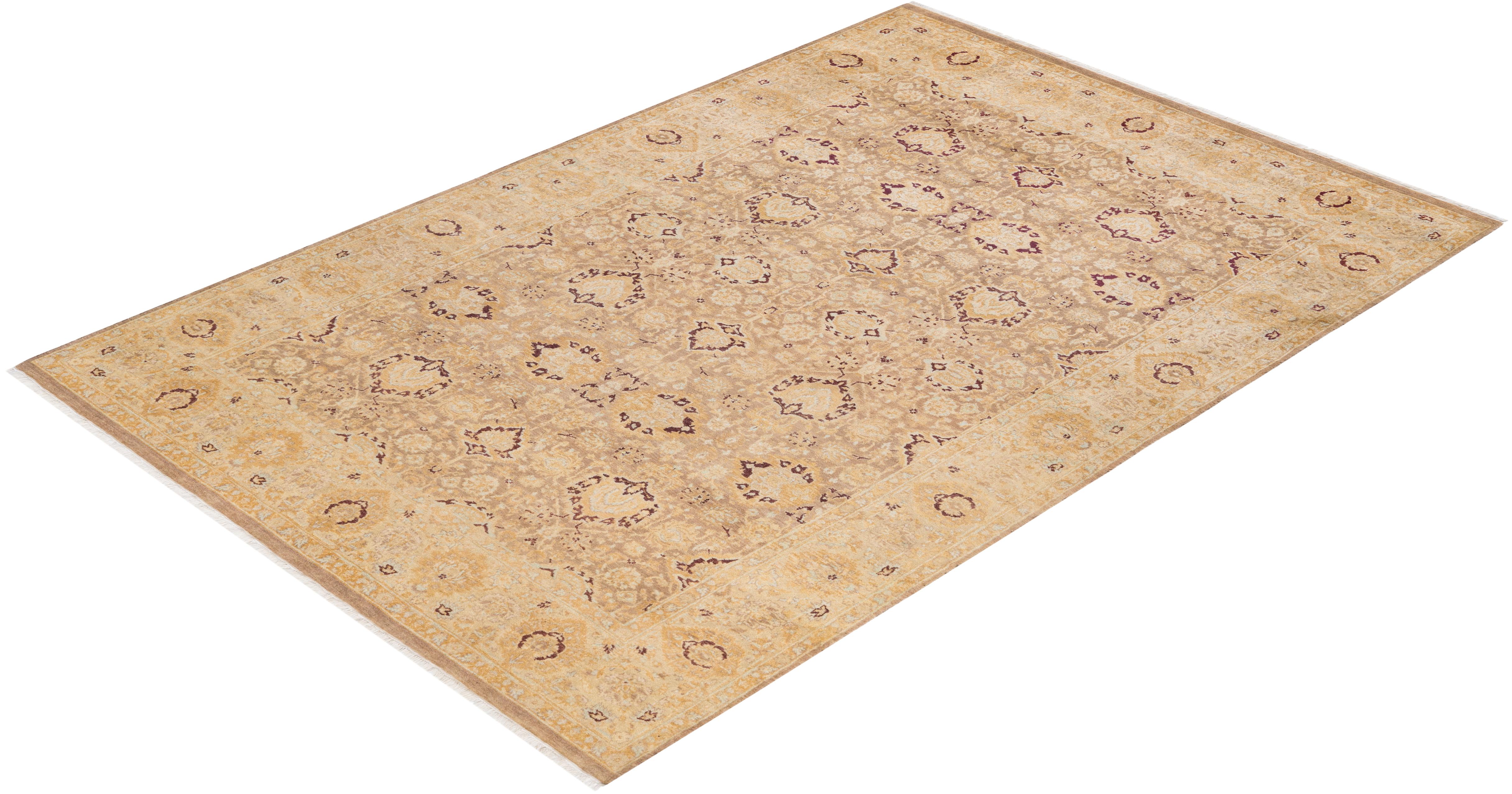 With understated palettes and allover designs, the rugs in the Mogul Collection will bring timeless sophistication to any room. Influenced by a spectrum of Turkish, Indian, and Persian designs, the artisans who handweave these wool rugs imbue