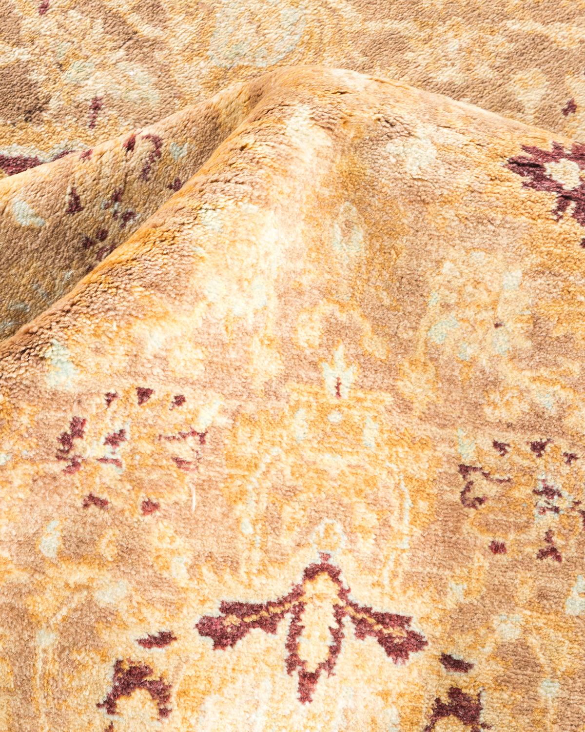 Other One-Of-A-Kind Hand Made Traditional Mogul Brown Area Rug For Sale