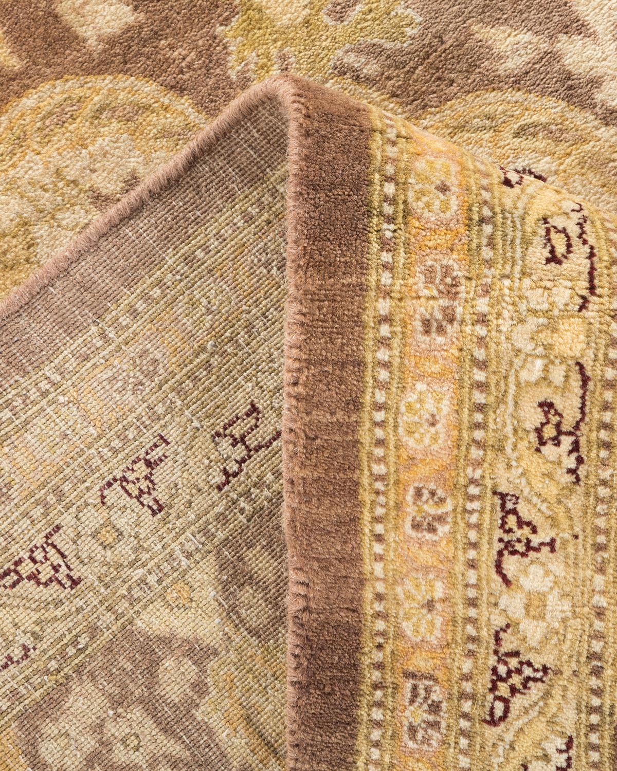 Pakistano Tappeto tradizionale Mogul Brown Hand Made, unico nel suo genere. in vendita