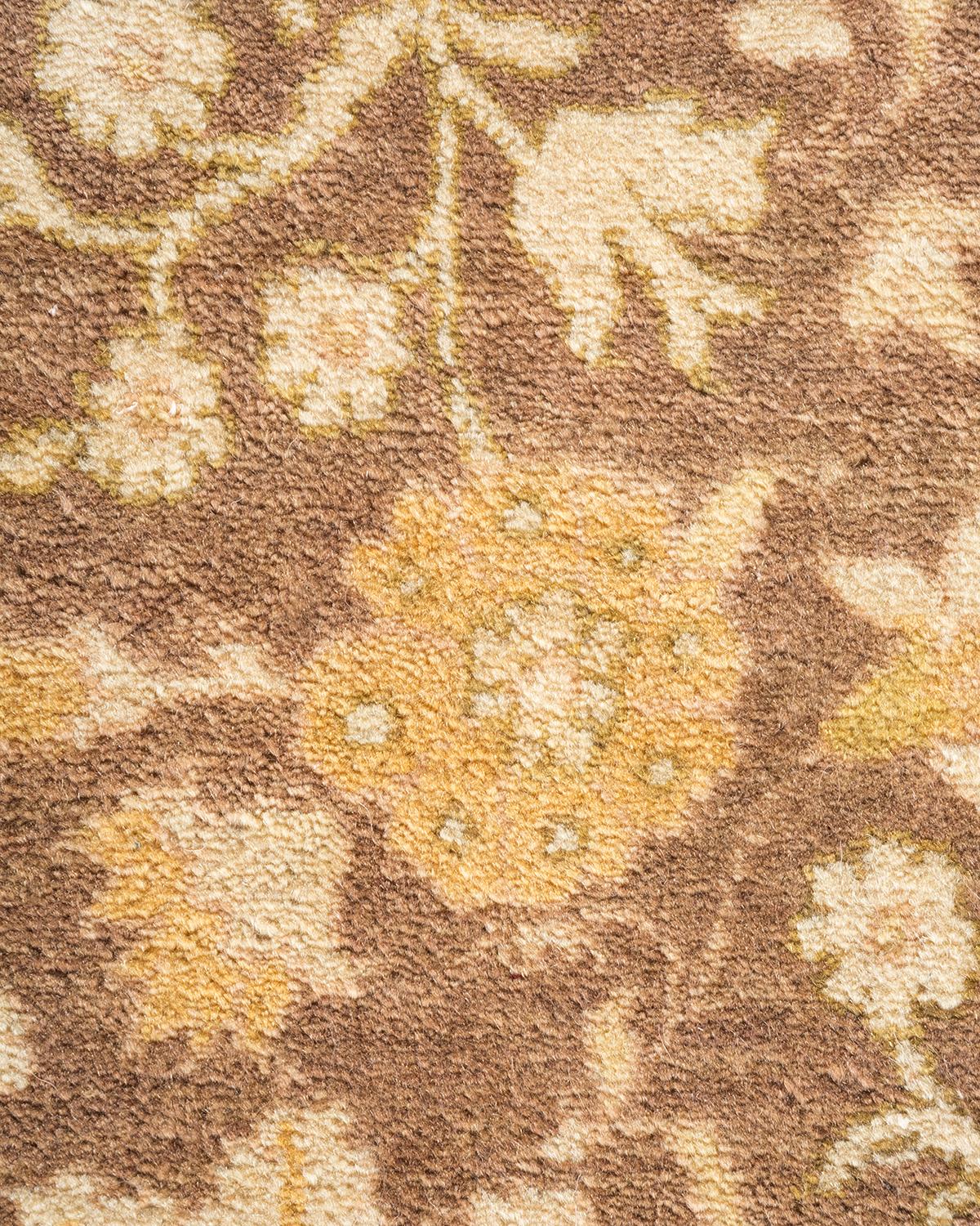 XXI secolo e contemporaneo Tappeto tradizionale Mogul Brown Hand Made, unico nel suo genere. in vendita