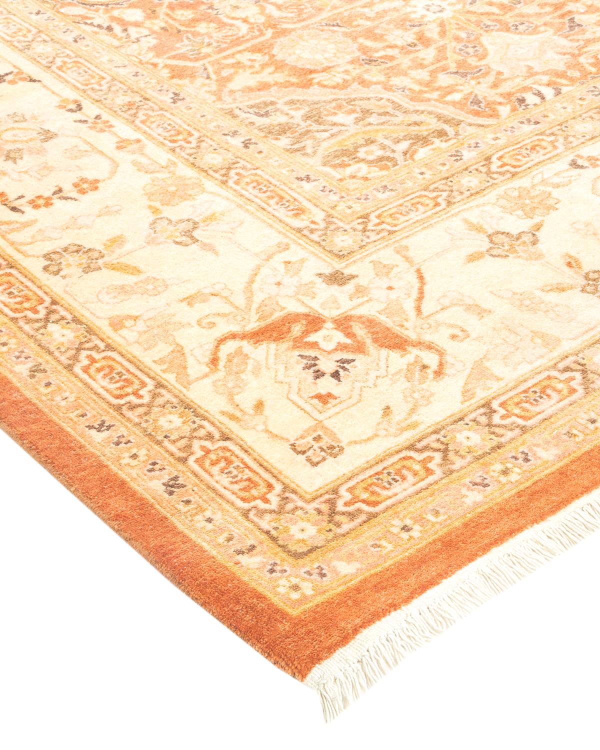 Alfombra tradicional Mogul marrón, única en su género, Hand Made Lana en venta