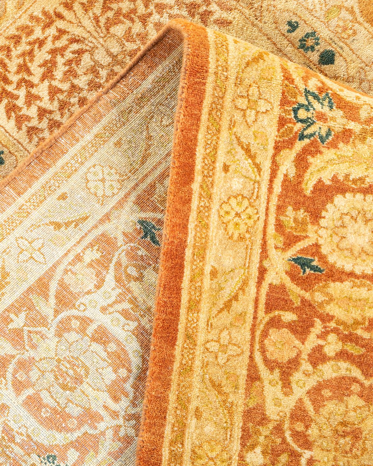 Pakistano Tappeto tradizionale Mogul Brown Hand Made, unico nel suo genere. in vendita