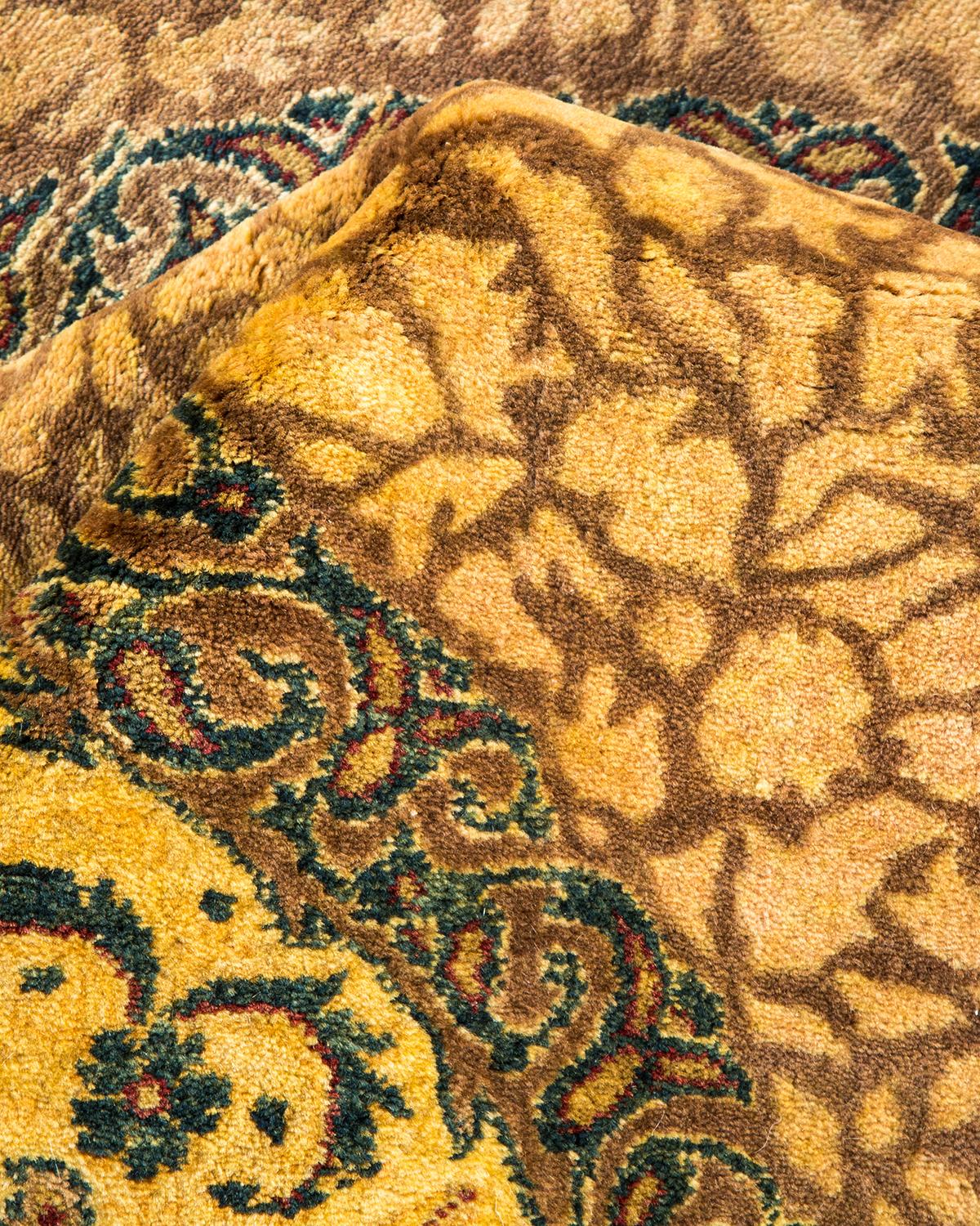 Other One-of-a-kind Hand Made Traditional Mogul Brown Area Rug For Sale
