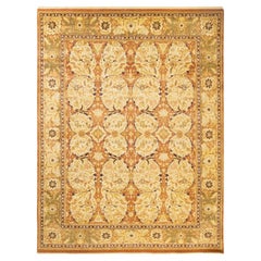 One-Of-A-Kind Hand Made Traditional Mogul Brown Area Rug