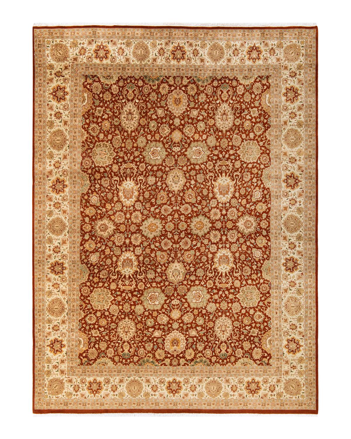 Autre Tapis traditionnel Mogul marron unique en son genre fabriqué à la main en vente
