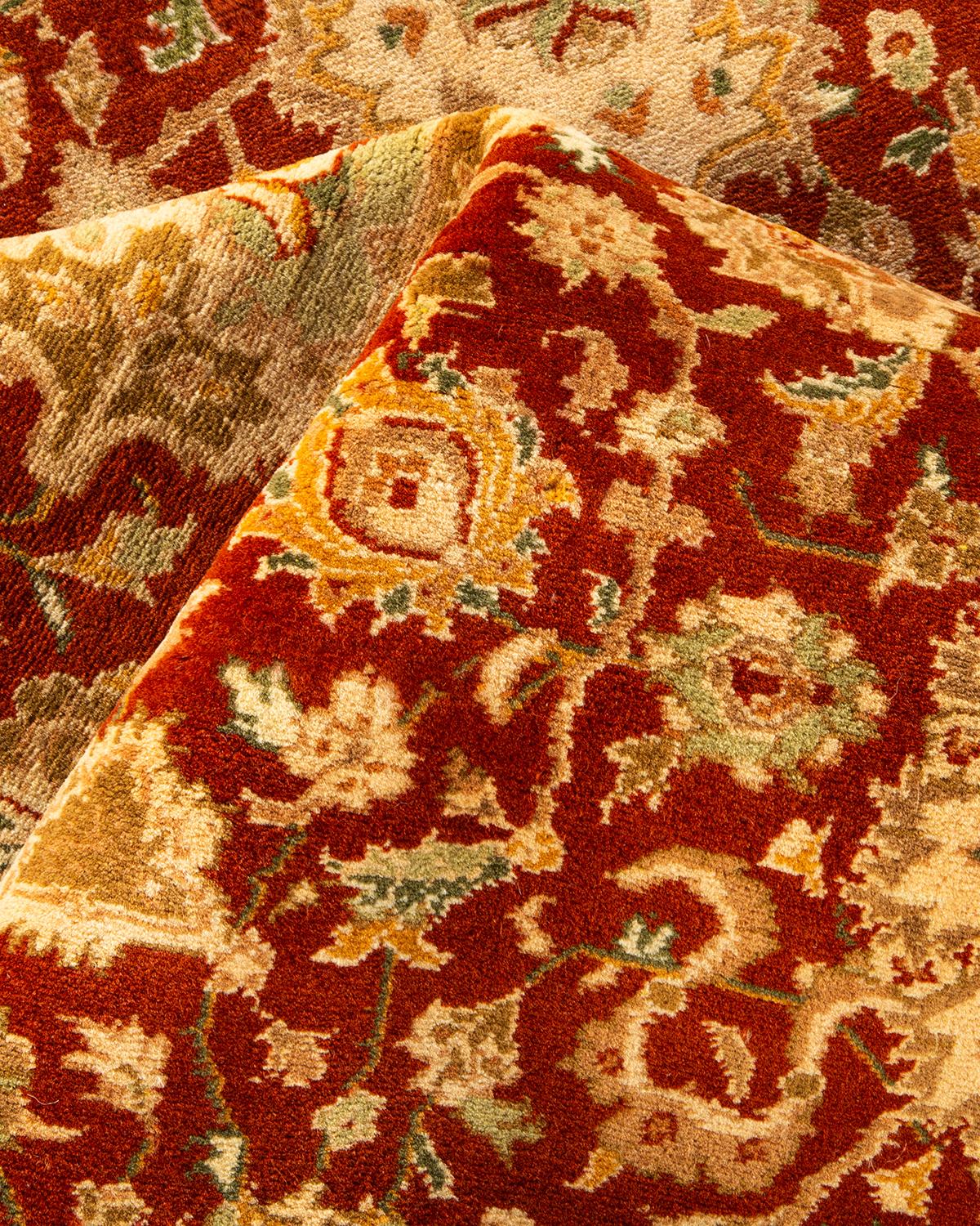Pakistanais Tapis traditionnel Mogul marron unique en son genre fabriqué à la main en vente