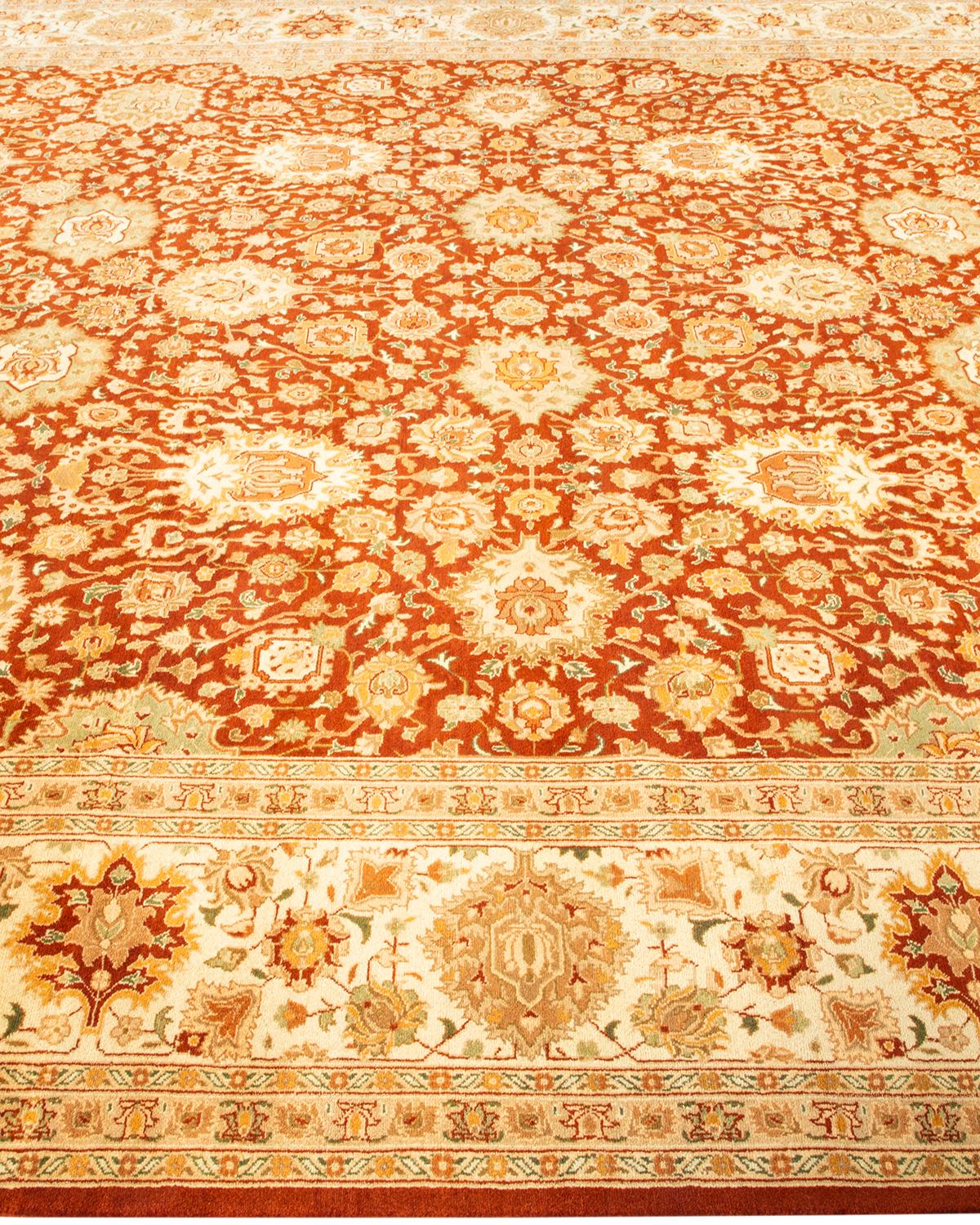 XXIe siècle et contemporain Tapis traditionnel Mogul marron unique en son genre fabriqué à la main en vente