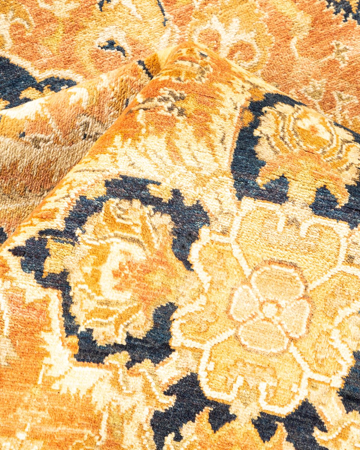 Other One-Of-A-Kind Hand Made Traditional Mogul Brown Area Rug For Sale