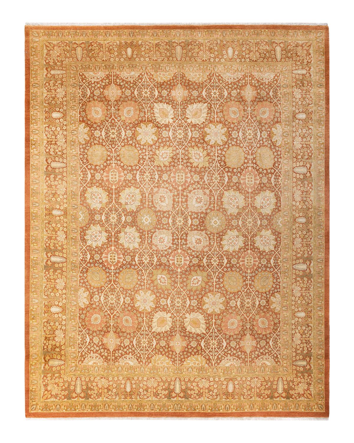Other One-of-a-Kind Hand Made Traditional Mogul Brown Area Rug For Sale