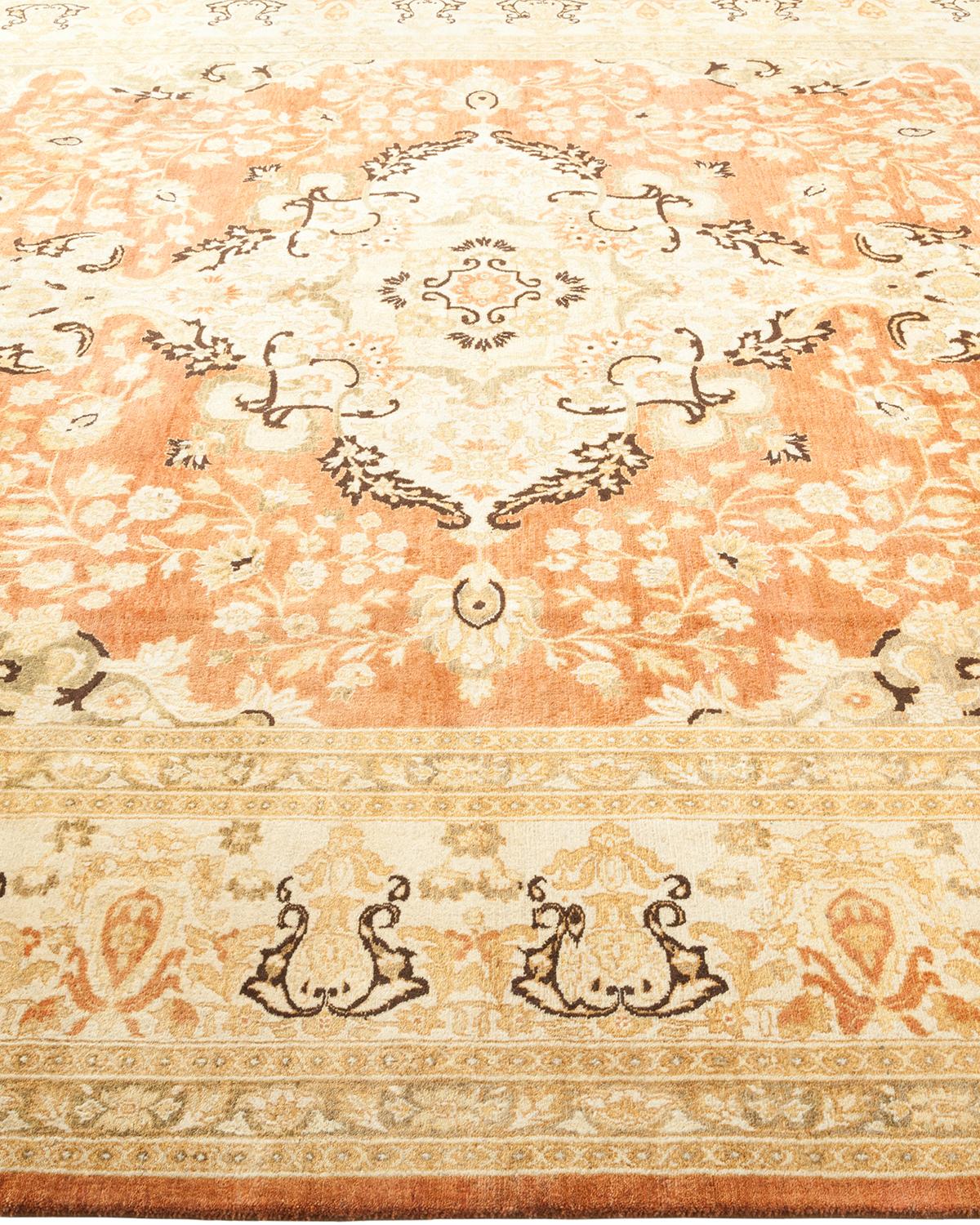 Tapis traditionnel Mogul marron unique en son genre fabriqué à la main Neuf - En vente à Norwalk, CT