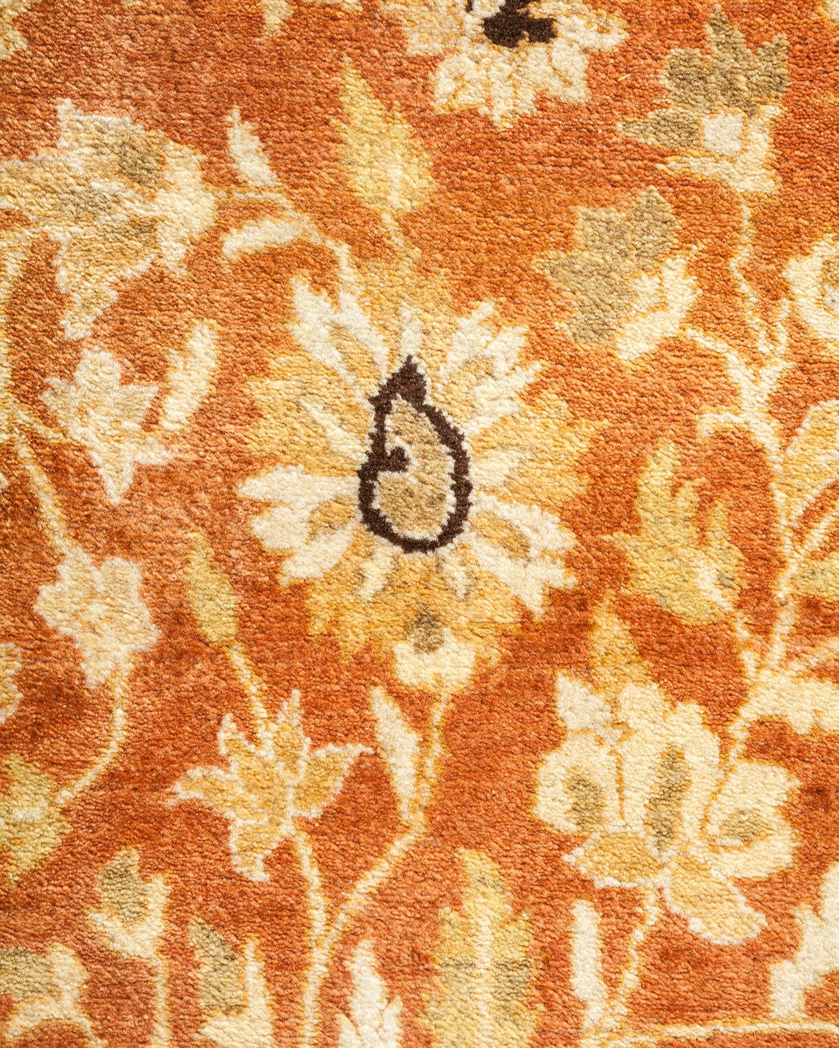 XXIe siècle et contemporain Tapis traditionnel Mogul marron unique en son genre fabriqué à la main en vente