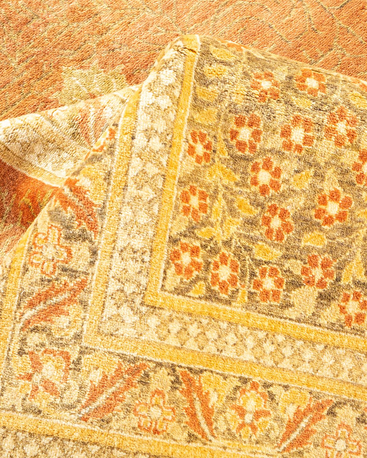 Other One-Of-A-Kind Hand Made Traditional Mogul Brown Area Rug For Sale