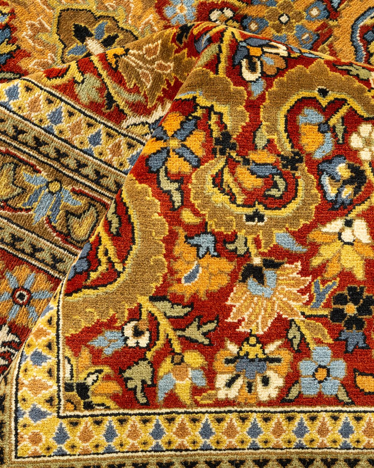 Other One-Of-A-Kind Hand Made Traditional Mogul Brown Area Rug For Sale
