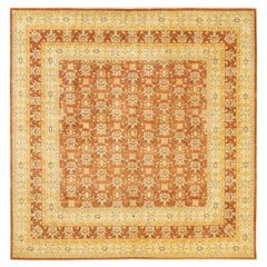 One-of-a-Kind Hand Made Traditional Mogul Brown Area Rug