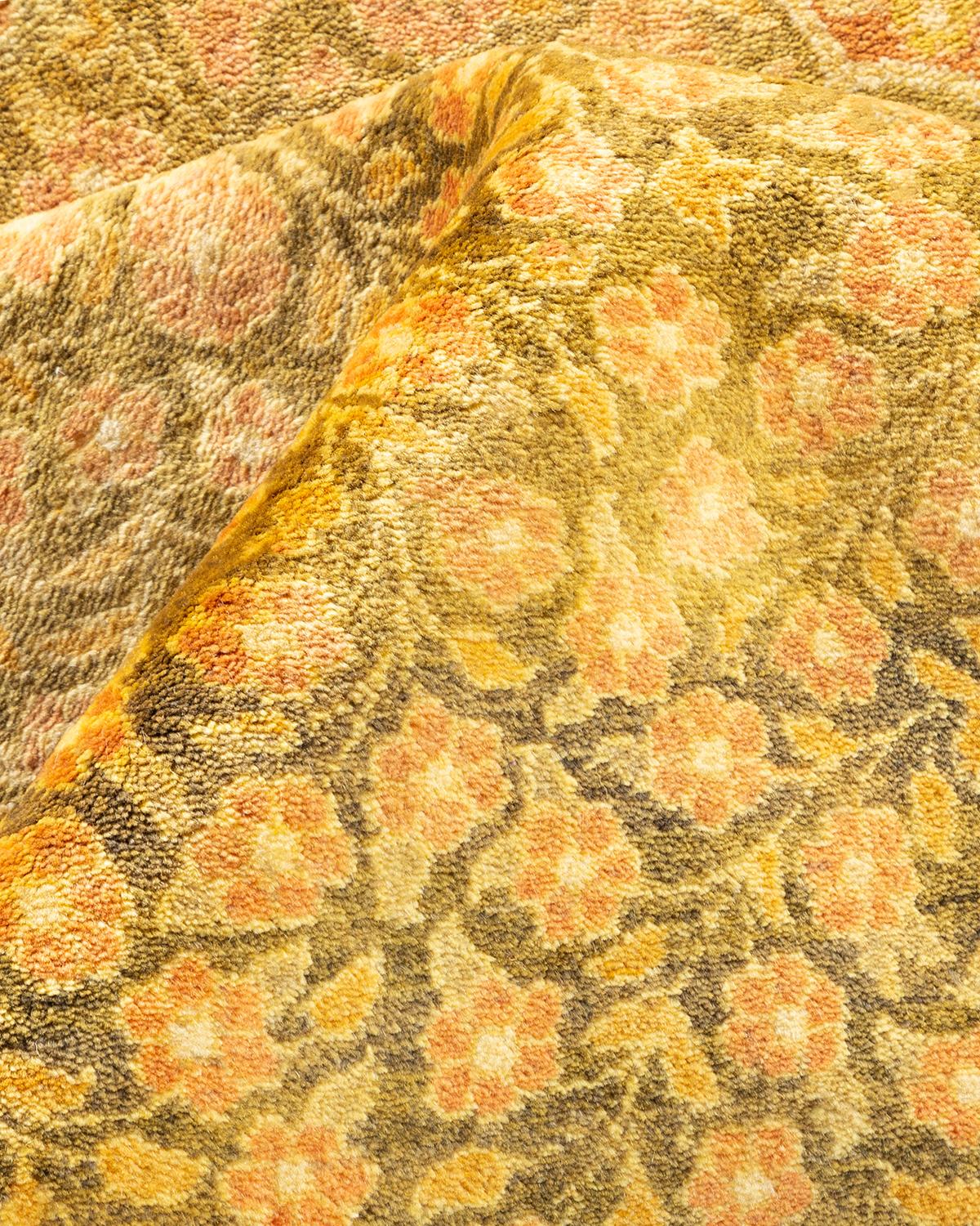 Other One-of-a-kind Hand Made Traditional Mogul Brown Area Rug For Sale