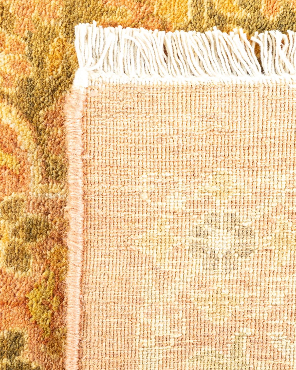 Hand-Knotted One-of-a-kind Hand Made Traditional Mogul Brown Area Rug For Sale