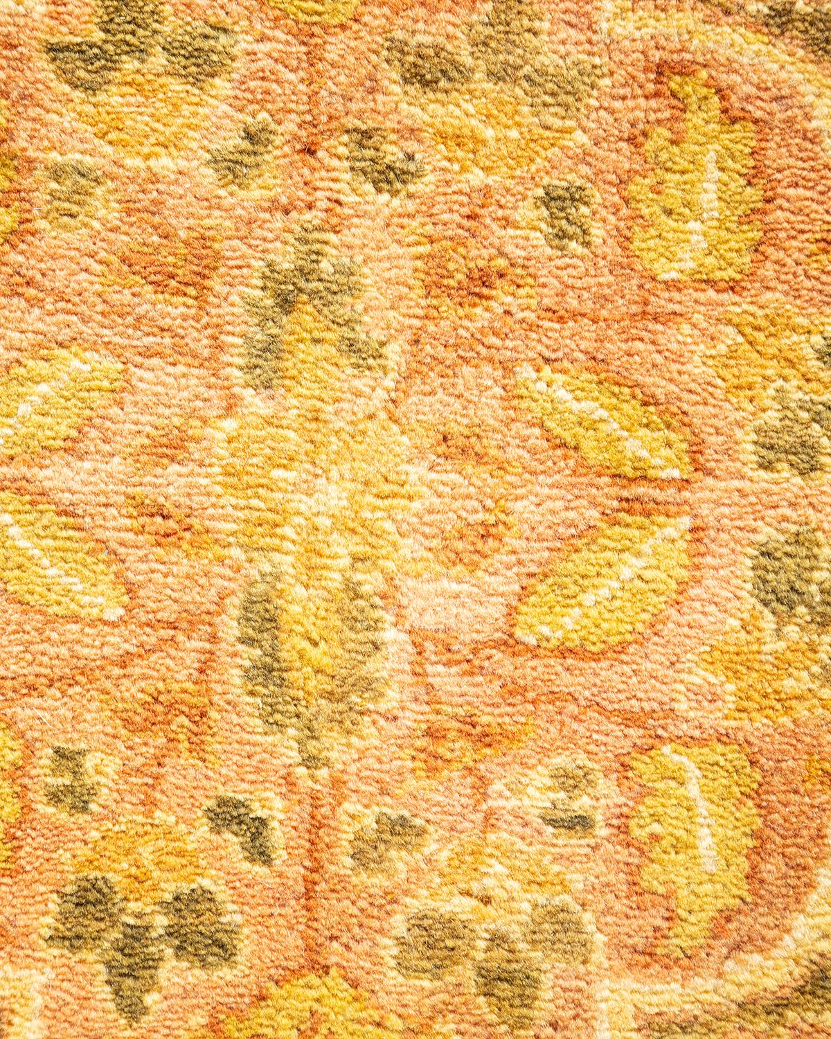 Contemporary One-of-a-kind Hand Made Traditional Mogul Brown Area Rug For Sale