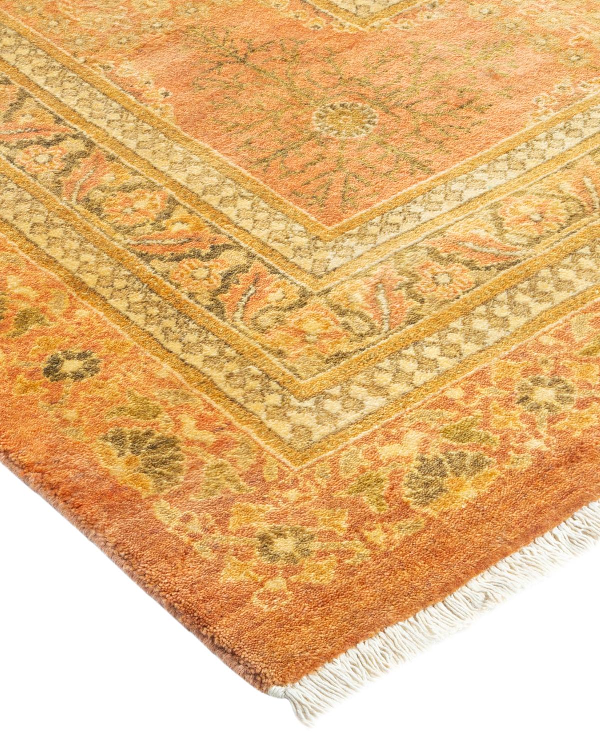 Wool One-of-a-kind Hand Made Traditional Mogul Brown Area Rug For Sale